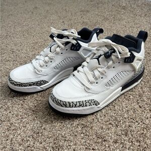 Navy Blue & White Jordans (youth)